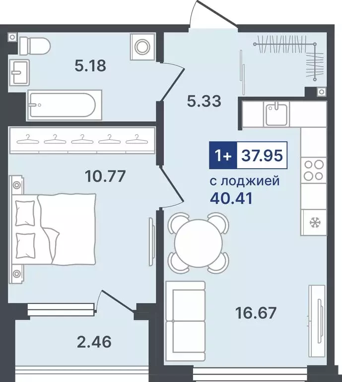 1-комнатная квартира: Тюмень, Ленинский округ, жилой район Гилевский, ... - Фото 0