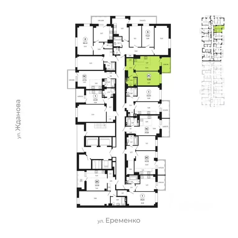 2-к кв. Ростовская область, Ростов-на-Дону ул. Жданова, 31 (41.24 м) - Фото 2