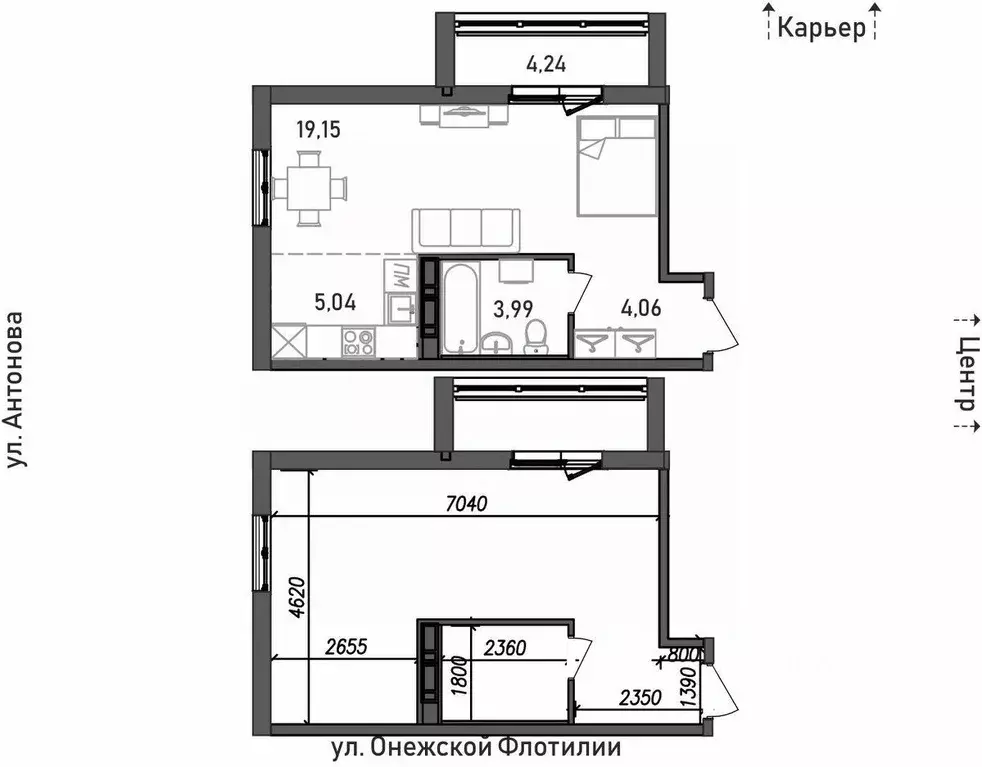 1-к кв. Карелия, Петрозаводск Флотилия жилой комплекс (36.48 м) - Фото 1