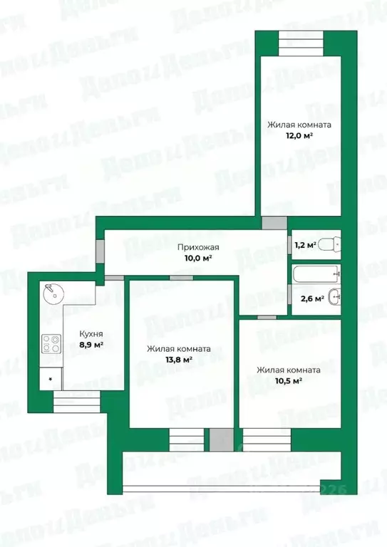 3-к кв. Кировская область, Киров Московская ул., 156 (61.0 м) - Фото 1