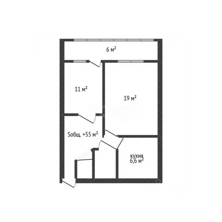 2-к кв. Брянская область, Брянск ул. Чернышевского, 17 (55.0 м) - Фото 2
