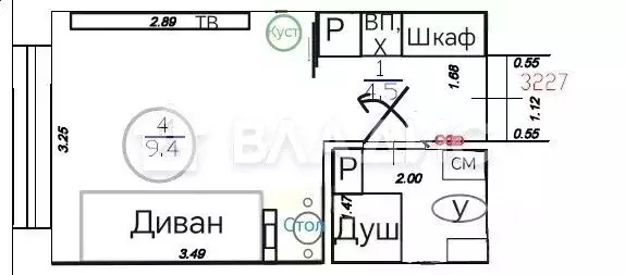 Студия Москва Автомобильный проезд, 4 (17.4 м) - Фото 2
