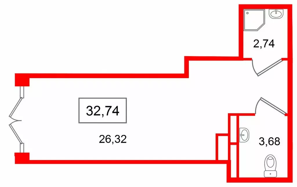 Помещение свободного назначения (32.74 м) - Фото 2