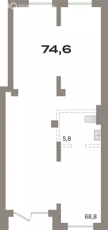 Помещение свободного назначения (74.61 м) - Фото 1