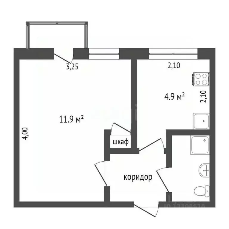 1-к кв. Омская область, Омск Городок Нефтяников мкр, ул. 50 лет ... - Фото 1