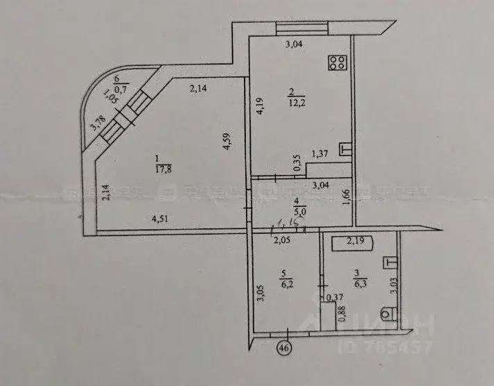 1-к кв. Татарстан, Казань ул. Хайдара Бигичева, 29 (48.2 м) - Фото 1