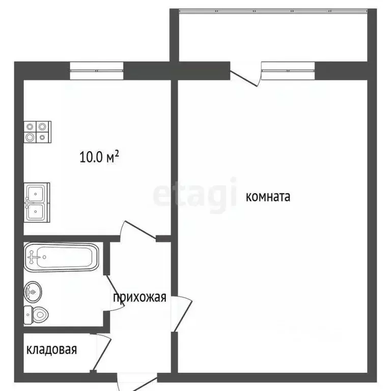 1-к кв. Владимирская область, Муром ул. Энгельса, 25 (37.2 м) - Фото 1