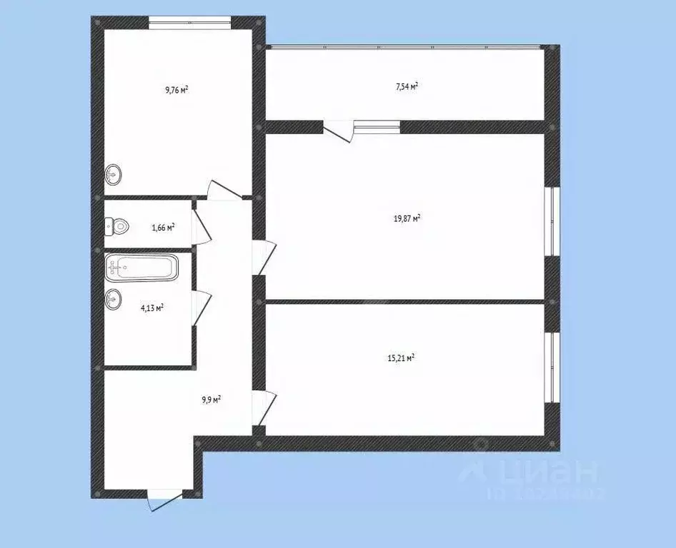 2-к кв. Башкортостан, Уфа ул. Летчиков, 1/9 (63.0 м) - Фото 1