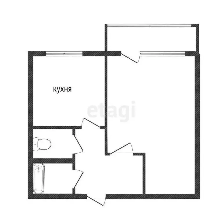 1-комнатная квартира: Кыштым, улица Чернышевского, 4Б (34 м) - Фото 0