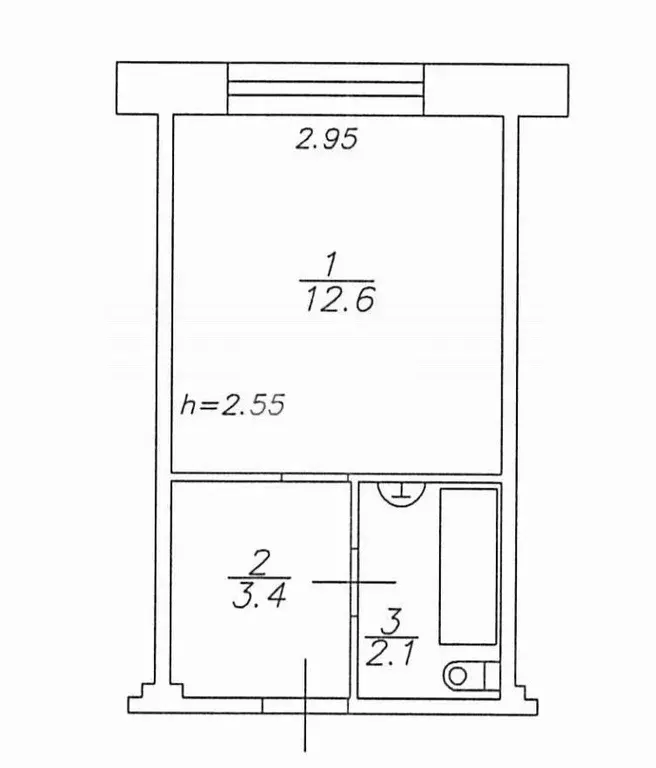 1-к кв. Татарстан, Казань ул. Короленко, 40 (18.0 м) - Фото 2