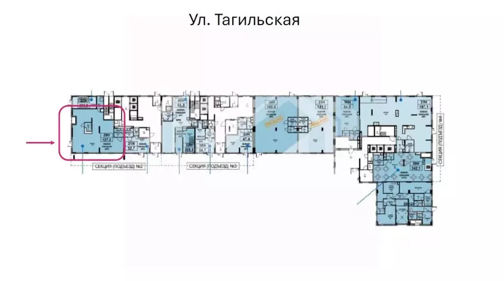 Торговая площадь в Москва Тагильская ул., 2к1 (128 м) - Фото 2
