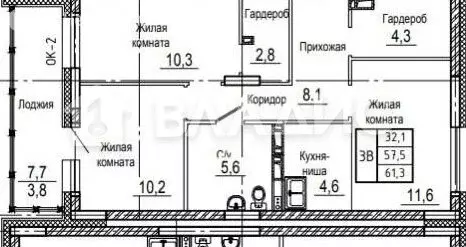 2-комнатная квартира: Улан-Удэ, Октябрьский район (61.3 м) - Фото 0