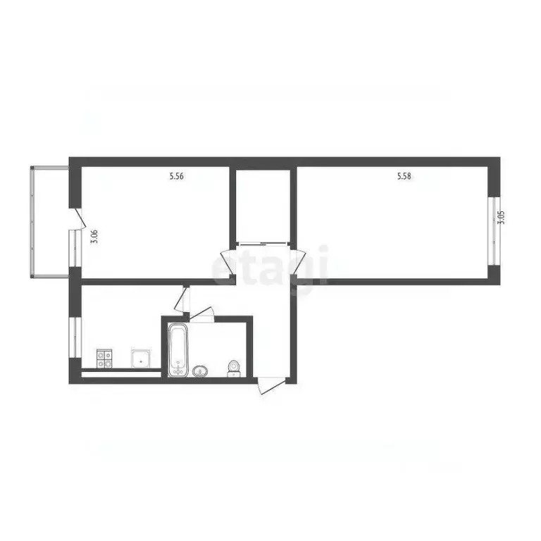 2-к кв. Камчатский край, Петропавловск-Камчатский Ленинградская ул., ... - Фото 2