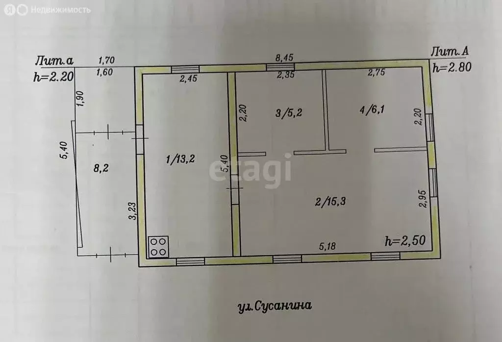 Дом в Комсомольск-на-Амуре, улица Сусанина, 12 (48 м) - Фото 0