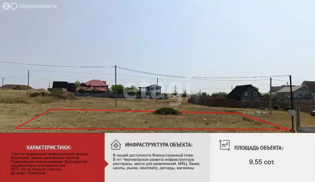Участок в посёлок городского типа Черноморское, садоводческое ... - Фото 1