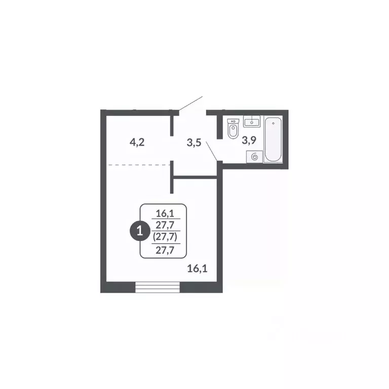 Студия Кировская область, Киров Московская ул., 209 (27.7 м) - Фото 1