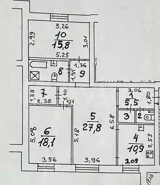 3-к. квартира, 94,3 м, 1/8 эт. - Фото 1