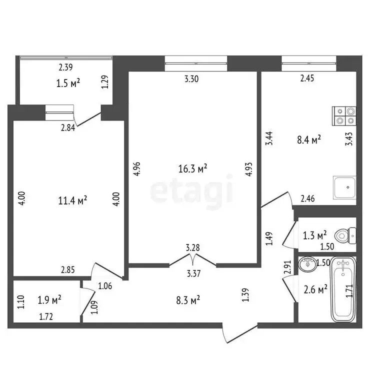 2-комнатная квартира: Стерлитамак, микрорайон Солнечный, улица Караная ... - Фото 1