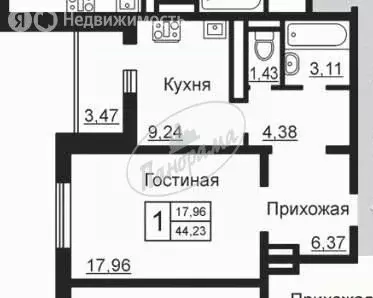 1-комнатная квартира: Калуга, микрорайон Анненки, улица Анненки, 38к1 ... - Фото 0