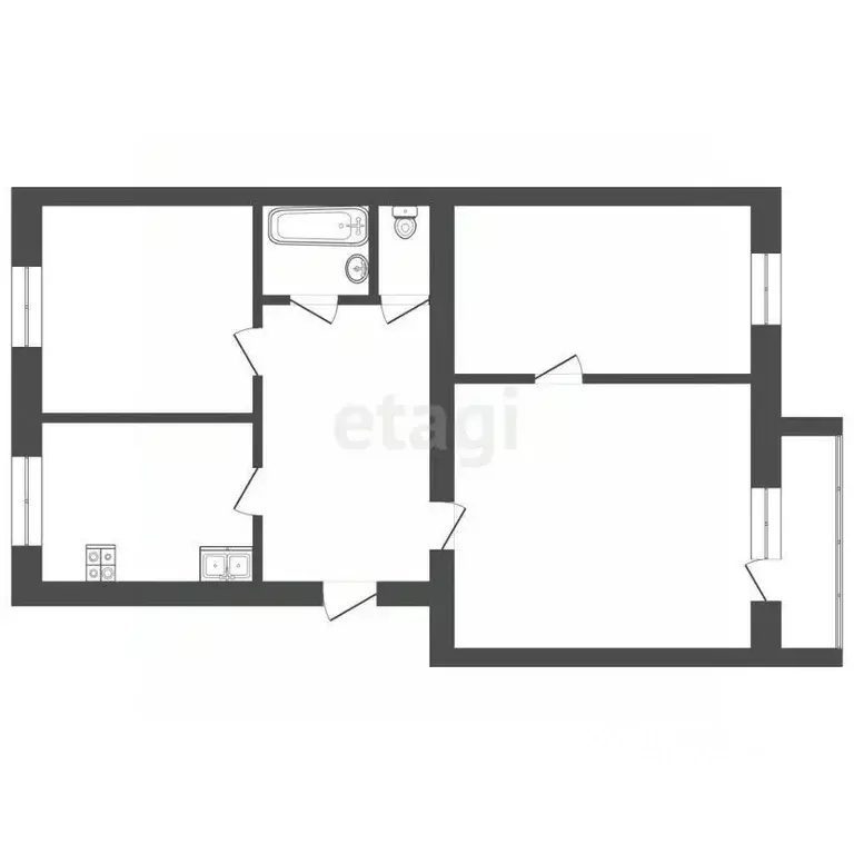 3-к кв. Вологодская область, Шексна рп, Шексна Северная мкр ул. Труда, ... - Фото 2