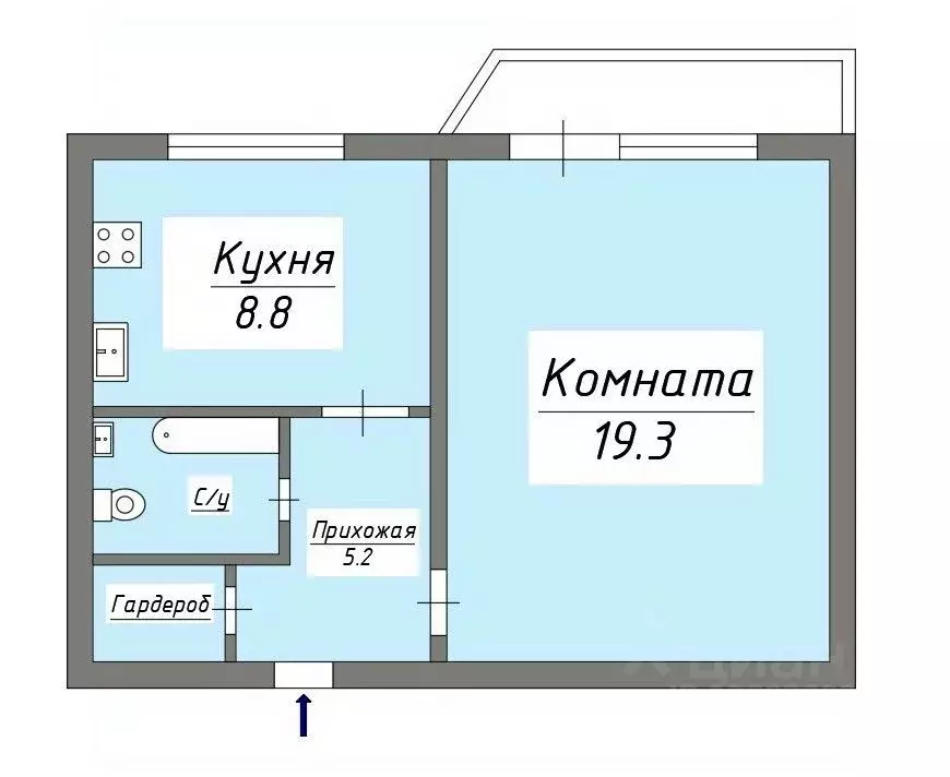 1-к кв. Свердловская область, Екатеринбург ул. Рабочих, 15 (38.1 м) - Фото 1