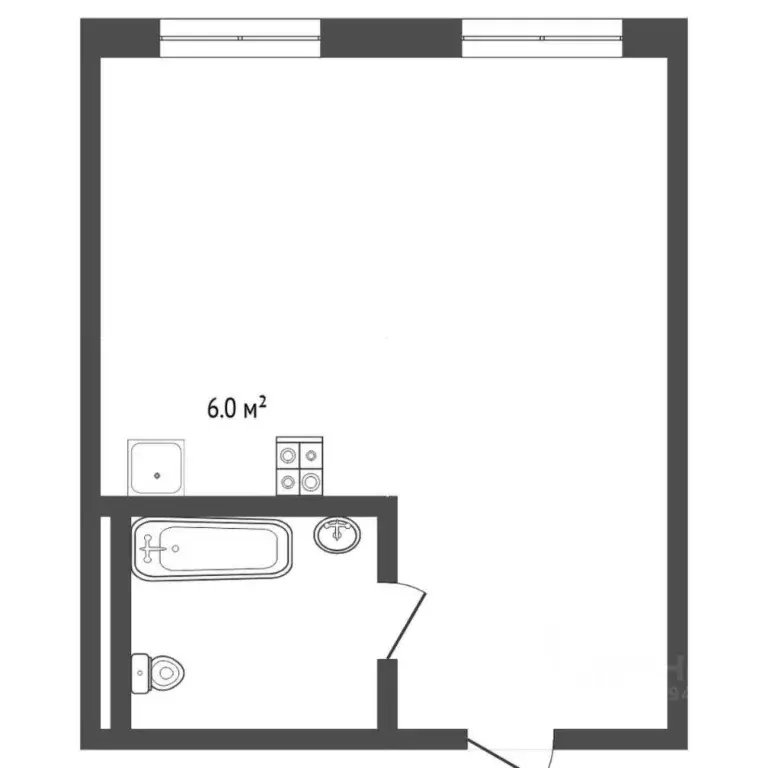 Студия Тюменская область, Тюмень ул. Мельникайте, 83к2 (17.9 м) - Фото 2