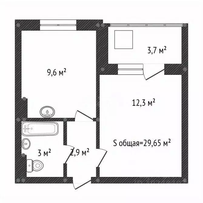 1-к кв. Башкортостан, Уфа ул. Мечтателей, 15 (29.65 м) - Фото 1