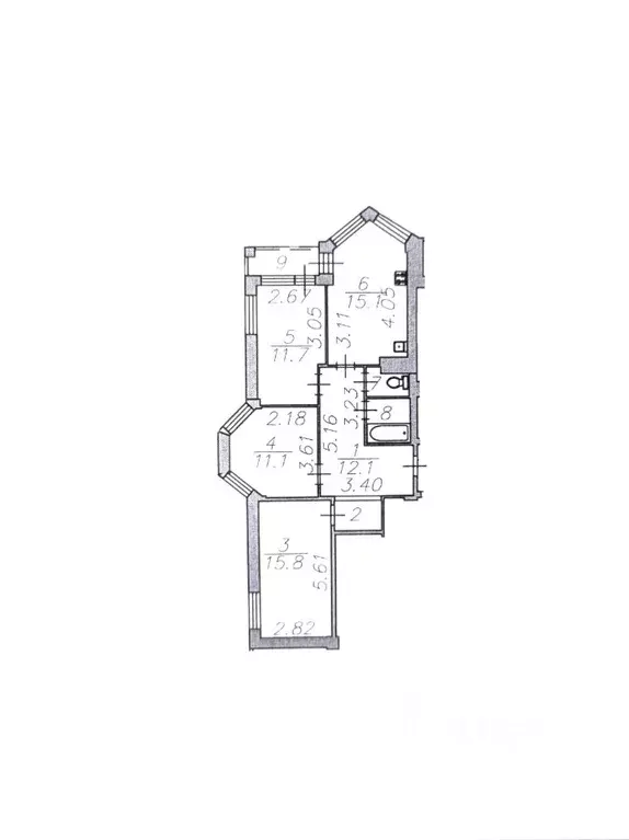 3-к кв. Астраханская область, Астрахань Грановский пер., 71/3 (72.8 м) - Фото 1