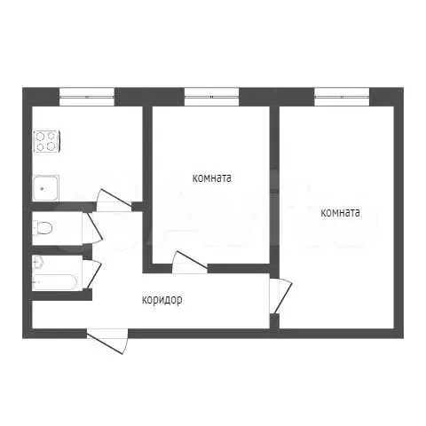 2-к. квартира, 47,7 м, 2/5 эт. - Фото 0