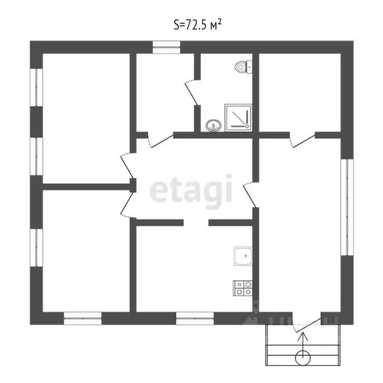 Дом в Алтайский край, Бийский район, с. Сростки Чуйская ул., 54 (73 м) - Фото 1