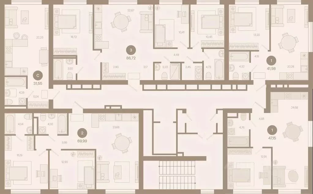2-к кв. Ямало-Ненецкий АО, Ноябрьск И мкр,  (41.98 м) - Фото 1
