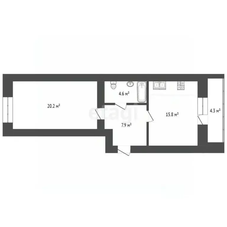1-к кв. Саратовская область, Саратов Огородная ул., 75А (53.0 м) - Фото 1