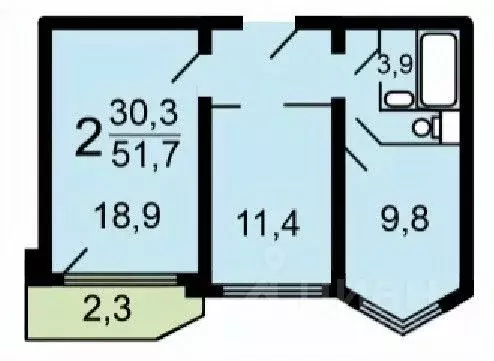 2-к кв. Москва ул. Авиаторов, 30 (51.1 м) - Фото 2