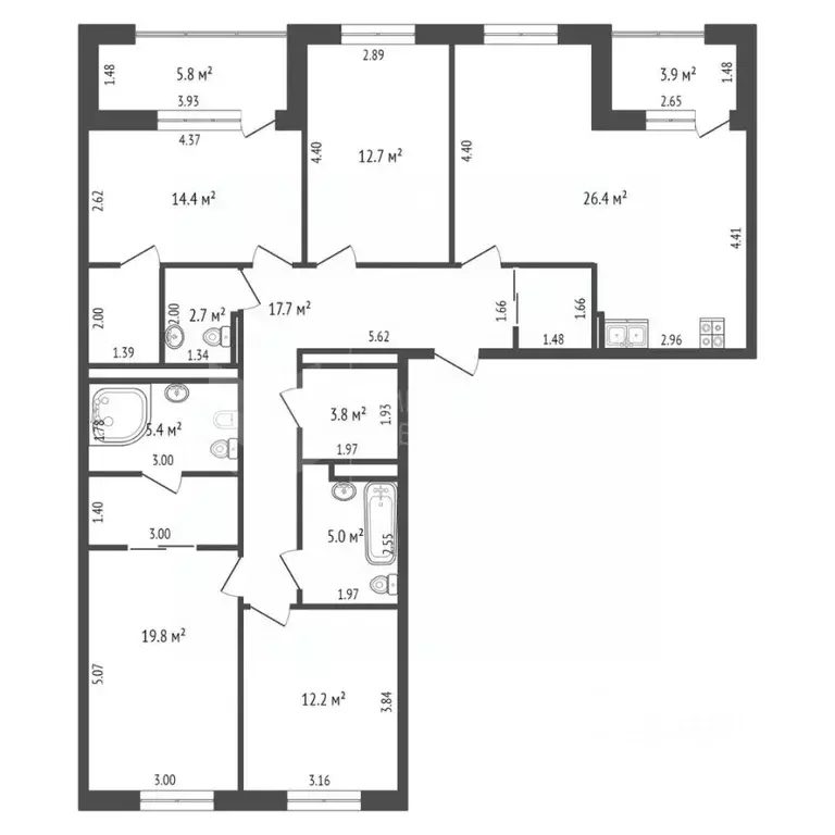 4-к кв. Тюменская область, Тюмень ул. Пожарных и Спасателей, 5к1 ... - Фото 2