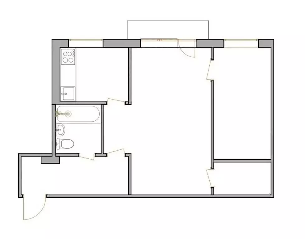 2-комнатная квартира: Казань, улица Искра, 8 (42.8 м) - Фото 1