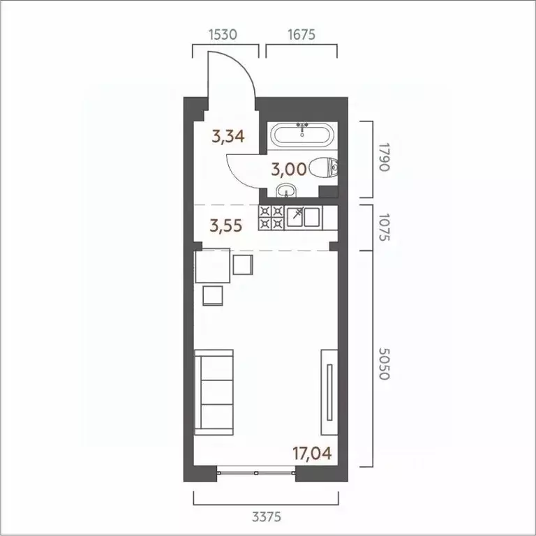 1-к кв. Иркутская область, Иркутск Дальневосточная ул., 50 (26.93 м) - Фото 0