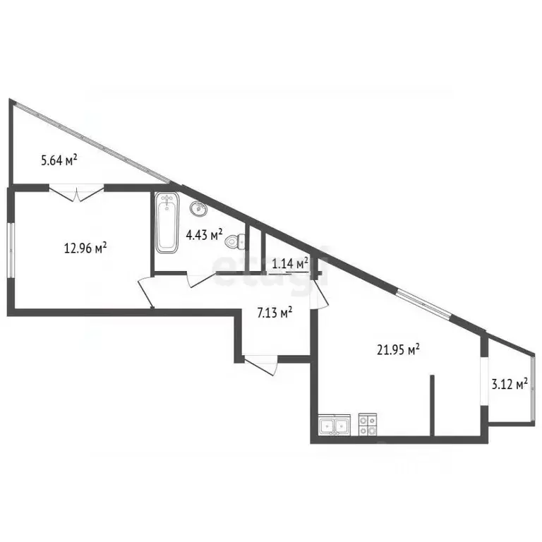 1-к кв. Санкт-Петербург просп. Крузенштерна, 2 (50.0 м) - Фото 2