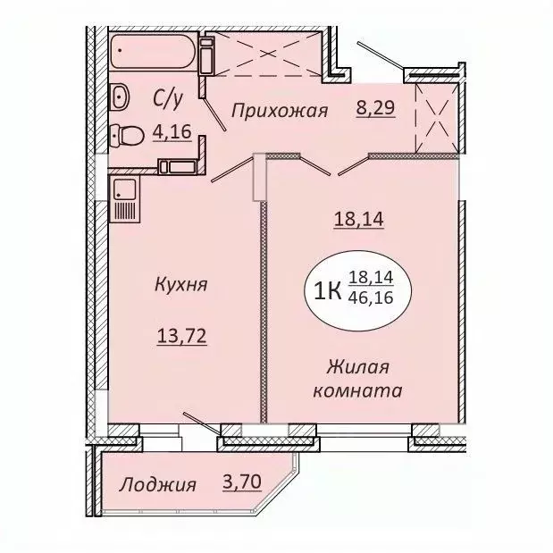 1-к кв. Новосибирская область, Новосибирск 2-я Воинская ул., 51 (46.16 ... - Фото 0