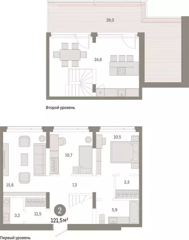 2-комнатная квартира: Тюмень, Ленинский округ (121.5 м) - Фото 1