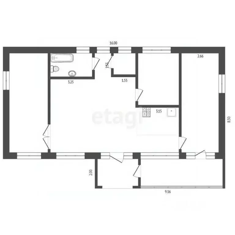 Дом в Тюменская область, Тюменский муниципальный округ, д. Малиновка ... - Фото 1