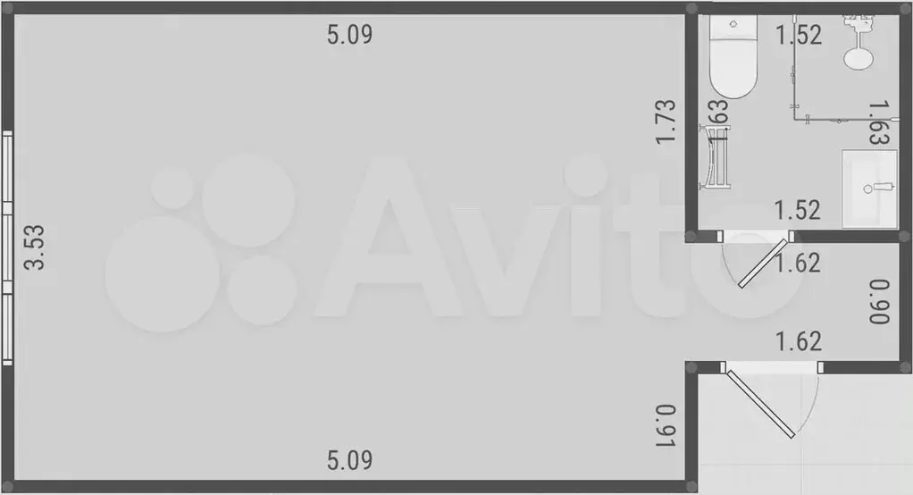 Квартира-студия, 21,5 м, 2/15 эт. - Фото 0
