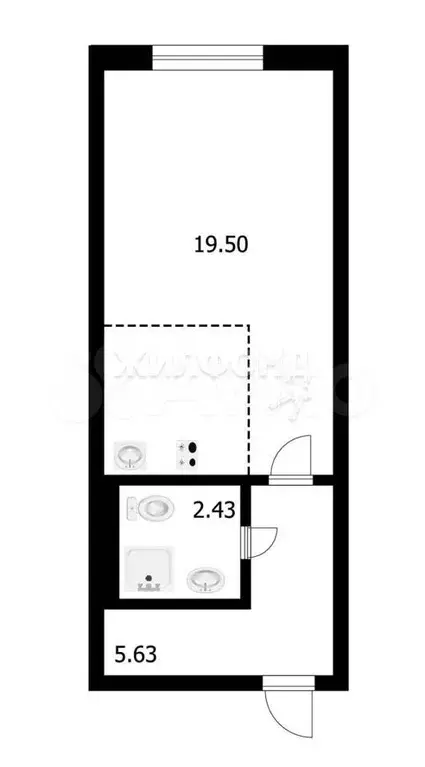 Квартира-студия, 27,5 м, 9/17 эт. - Фото 0