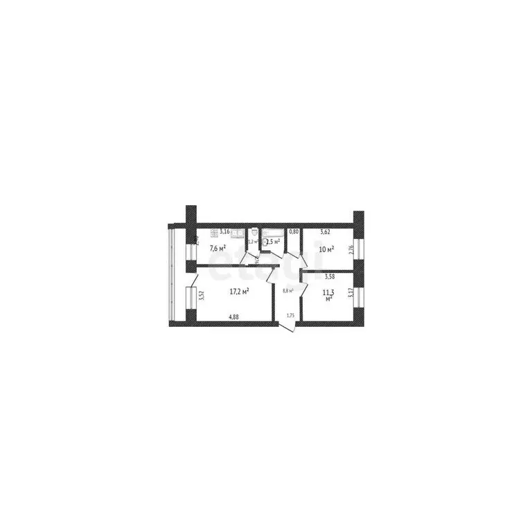 3-комнатная квартира: Салават, улица Островского, 56А (59.8 м) - Фото 1
