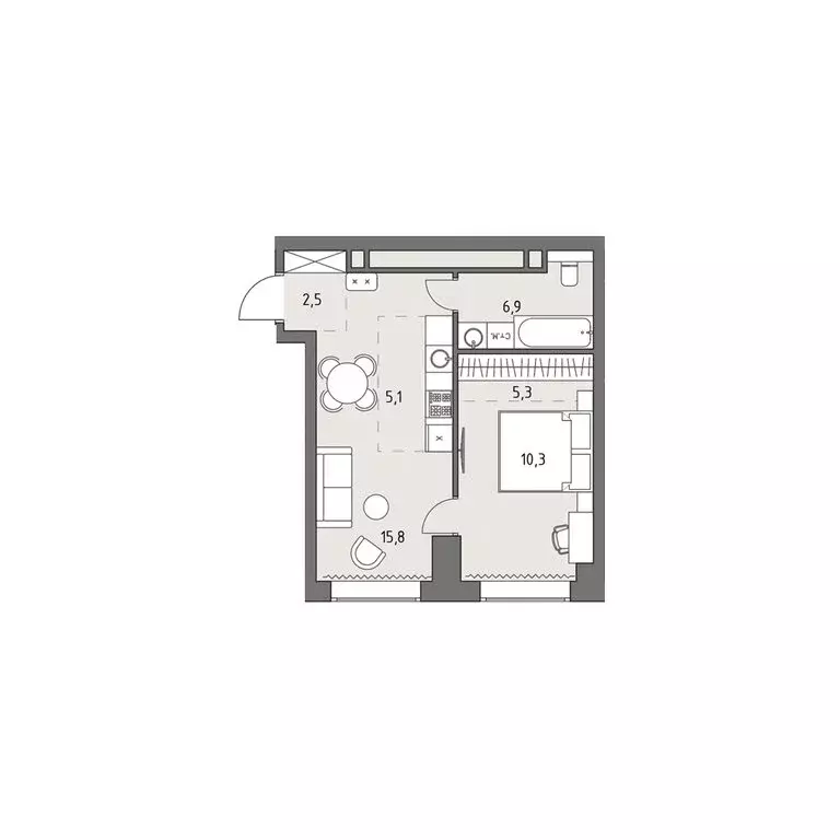 2-комнатная квартира: Москва, ЖК Родина Парк, к1 (46.1 м) - Фото 0