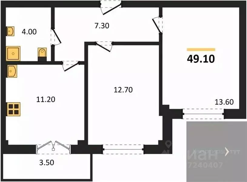 2-к кв. Воронежская область, Воронеж Цимлянская ул., 10В (49.1 м) - Фото 0