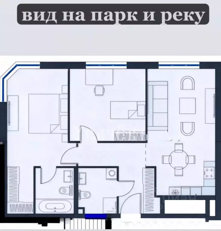 Свободной планировки кв. Москва ул. Василия Ланового, 5 (73.5 м) - Фото 2