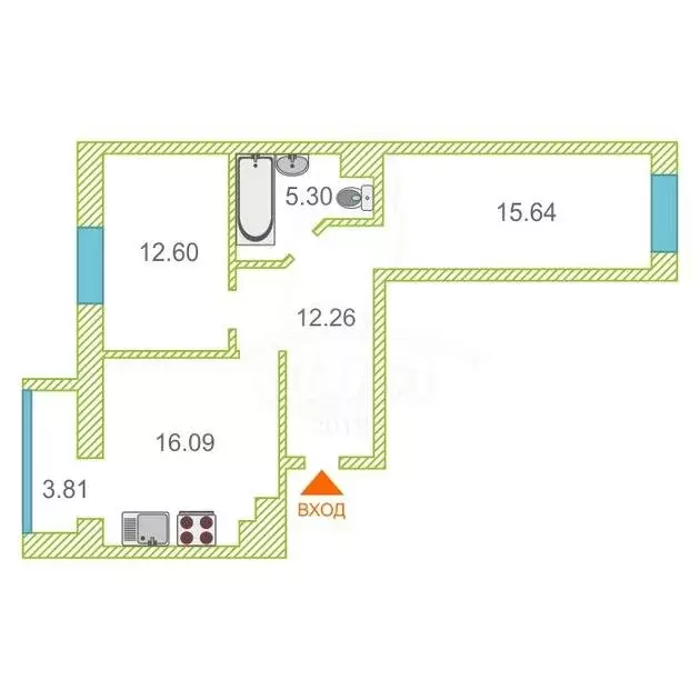 2-комнатная квартира: Тюмень, улица Тимофея Чаркова, 81к2 (62.7 м) - Фото 0