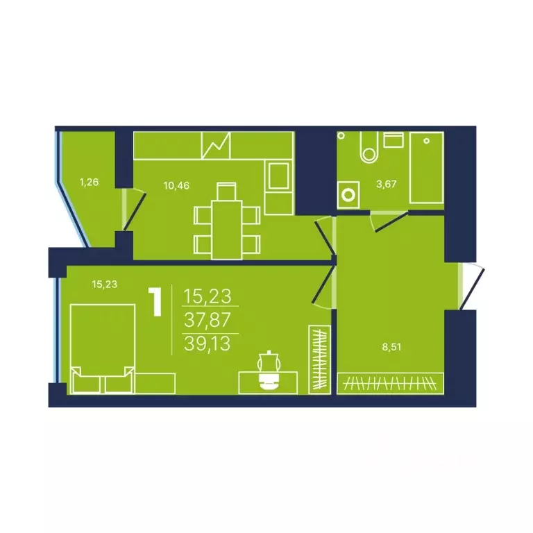 1-к кв. Башкортостан, Уфа просп. Дружбы Народов, 51 (39.0 м) - Фото 1