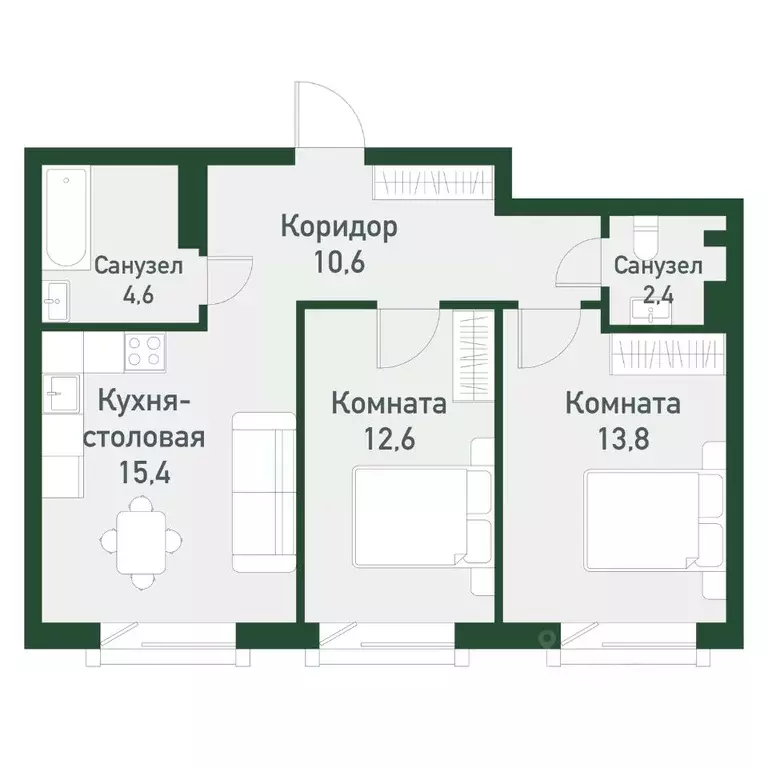 2-к кв. Челябинская область, Челябинский городской округ, пос. ... - Фото 0