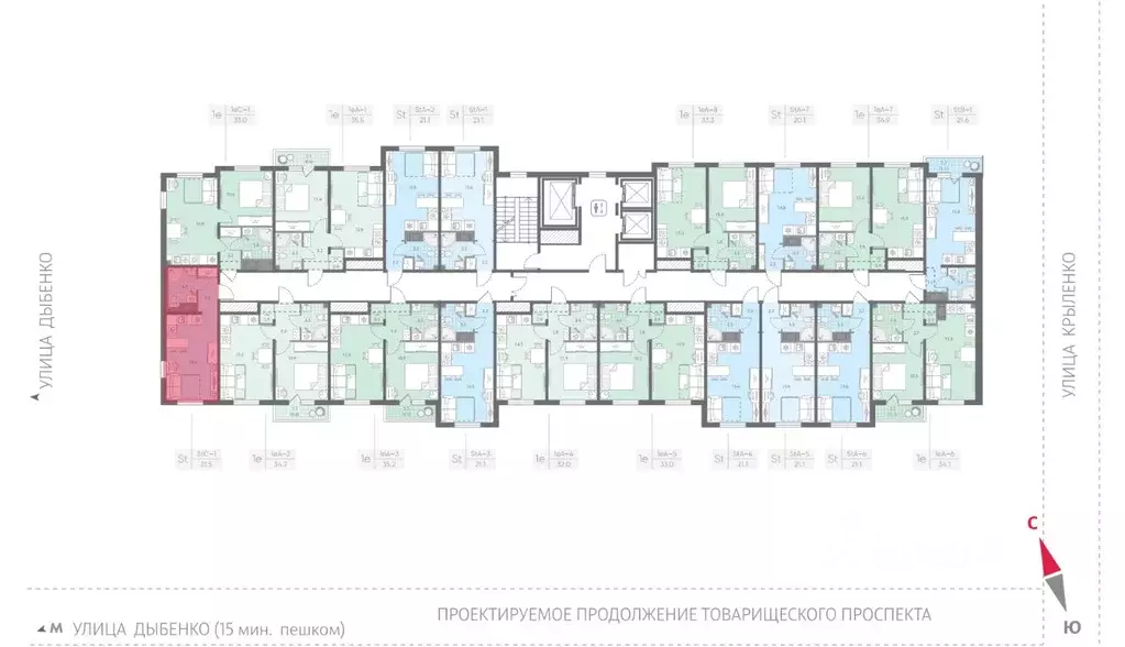 Студия Санкт-Петербург Товарищеский просп., 38Б (21.5 м) - Фото 2
